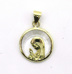Virgen Niña 12mm De Oro 18 K Y Cristal De Roca (116245) en internet