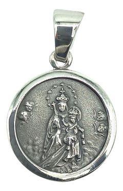 Medalla Virgen Del Carmen+sagrad 18mm Plata 925 Creo Joyas