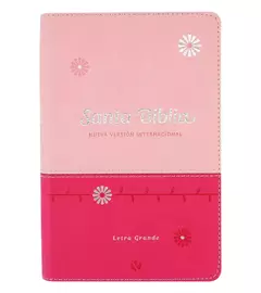 Santa Biblia NVI Letra Grande, Tamaño Manual – Cuero Ecologico Duo Tono Rosa