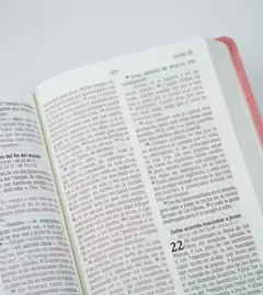 Santa Biblia NVI Letra Grande, Tamaño Manual – Cuero Ecologico Duo Tono Rosa - Librería Iglesia del Puente