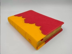 Biblia compacta letra grande c/ referencias RV 1960 (Simil piel amarillo/rojo) - comprar online