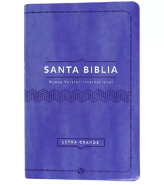 SANTA BIBLIA NVI LETRA GRANDE, TAMAÑO MANUAL – CUERO ECOLOGICO LILA