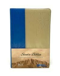 SANTA BIBLIA REINA-VALERA ACTUALIZADA 2015 (RVA) – PIEL EUROPEA DUO-TONO CAFE Y AZUL