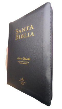 Biblia Reina Valera 1960 Letra Grande Concordancia Cierre Tapa Fina PU Negro Palabras de Jesús en Cursiva - comprar online