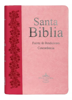 Biblia RV1960 con índice Fuente de Bendición - Rosa y fucsia