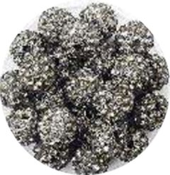 BIJOU BOLITAS DE FUEGO C/STRASS NEGRAS C/U