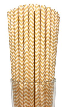 SORBETES POLIPAPEL ZIG ZAG AMARILLO X 25 UNID. 20 CM