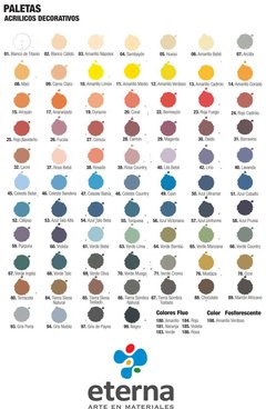 OFERTA ETERNA 12 ACRILICO DECORATIVO 50 ML colores comunes a elecci½n (la oferta no incluye metÿlicos, iridiscente ni fluo) - comprar online