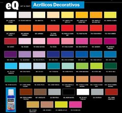 OFERTA EQ 12 ACRILICO G1 50 CC colores comunes. Carta de colores 2da. foto. Enviar colores elegidos por whatsap. - comprar online