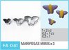 CORTANTE FLOGUS FA041 MARIPOSAS MINIS POR TRES (1X2 1/2, 0,5X1 1/2, 0,5X1cm) - comprar online