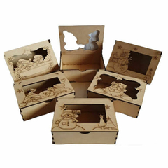 CAJA SIMIL BISAGRA 10X15X6 CM ALT. NAVIDAD C-LASER - elegir motivo