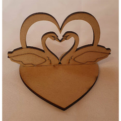 SOUVENIRS 10 CM CISNE CON CORAZON C-LASER