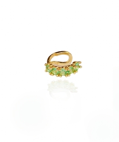 PIERCING FAKE VERDE CLARO EM SEMIJOIA