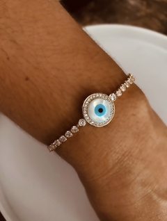 Pulseira Olho Grego de Madre Pérola
