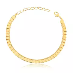 PULSEIRA PLAQUINHA DOURADA EM SEMIJOIA