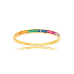 Bracelete de Zircônias Coloridas em Semijoia