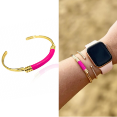 BRACELETE COLORIDO PINK EM SEMIJOIA - comprar online