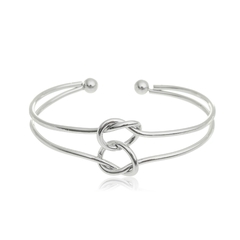 BRACELETE ARO DUPLO EM RÓDIO BRANCO