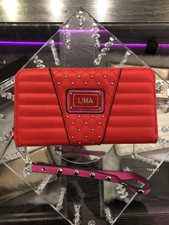 Billetera Lima "Zoe" tachas ROJO 394