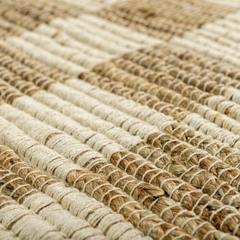 alfombra cuadros de yute y algodon 120x180