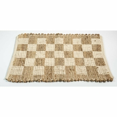 alfombra cuadros de yute y algodon 120x180 - comprar online