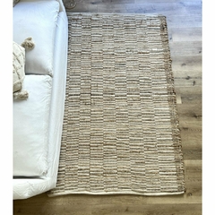alfombra rayas de yute y algodon 120x180 - comprar online