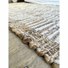 alfombra rayas de yute y algodon 120x180