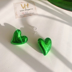 Aro corazón verde metalizado - comprar online