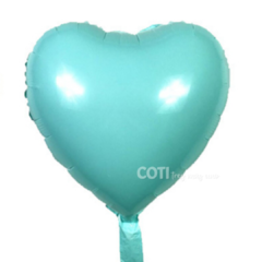 Globo corazón celeste pastel 46cm x1