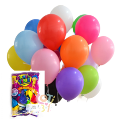 Globo común 9'' bolsa SURTIDOS x50u