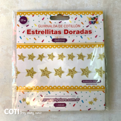 Guirnalda estrellas chicas doradas glitter 1,5m x1 - comprar online