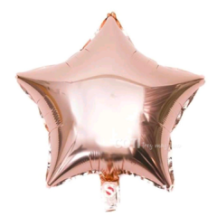 Globo metalizado estrella rosa gold 46cm x1 - comprar online