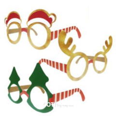 Lentes de carton navideños surtidos x6