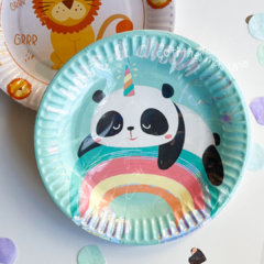 Plato panda metalizado 17cm x 6 unidades