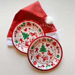 Platos chicos navideños stamping x8