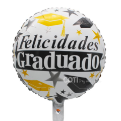 Globo metalizado felicidades graduado 46cm x1