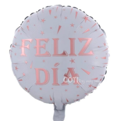 Globo metalizado corazón Feliz dia mama rosa gold 46cm x1