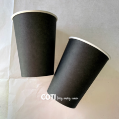 Vaso de polipapel simple negro x 8 unidades