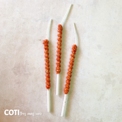 Vela corta 10cm gibreada naranja x1 - comprar online