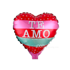 Globo metalizado corazón te amo 25cm x1 - comprar online