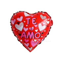 Globo chico metalizado corazón te amo 23cm x1 - comprar online