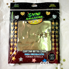 Cortina metalizada estrellas doradas 1*2mts x1