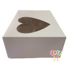 Caja visor corazon adaptable para 6 cupcakes 21x15x8cm x1 en internet