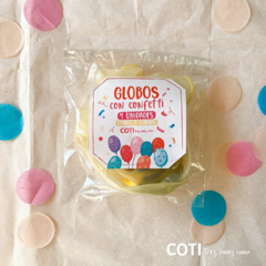 Globo con confetti circular dorado x4 - comprar online