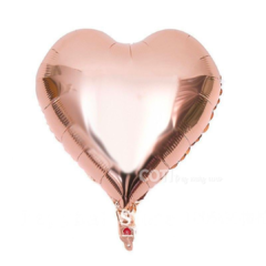 Globo metalizado corazón rosa gold 46cm x1 - comprar online