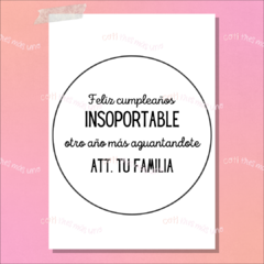 Fototorta 'feliz cumpleaños insoportable' x1