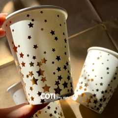 Vaso de polipapel stamping estrellas doradas x 8 unidades