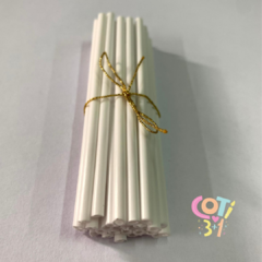 Palitos blancos para chupetin/cakepop 10cm x45 unidades - comprar online