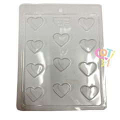 Placa chocolate corazones chatos x1