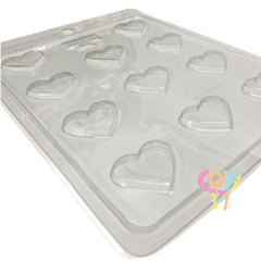 Placa chocolate corazones chatos x1 - comprar online